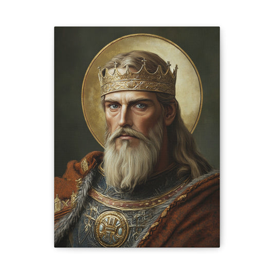 Ready to Hang - St. Olaf of Norway Catholic Canvas Wall Art, Christian Decor