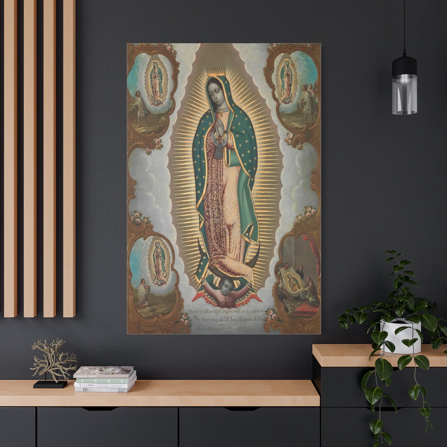 The Virgin of Guadalupe with the Four Apparitions Catholic HQ Print on Canvas Ready To Hang - Virgin Mary Canvas