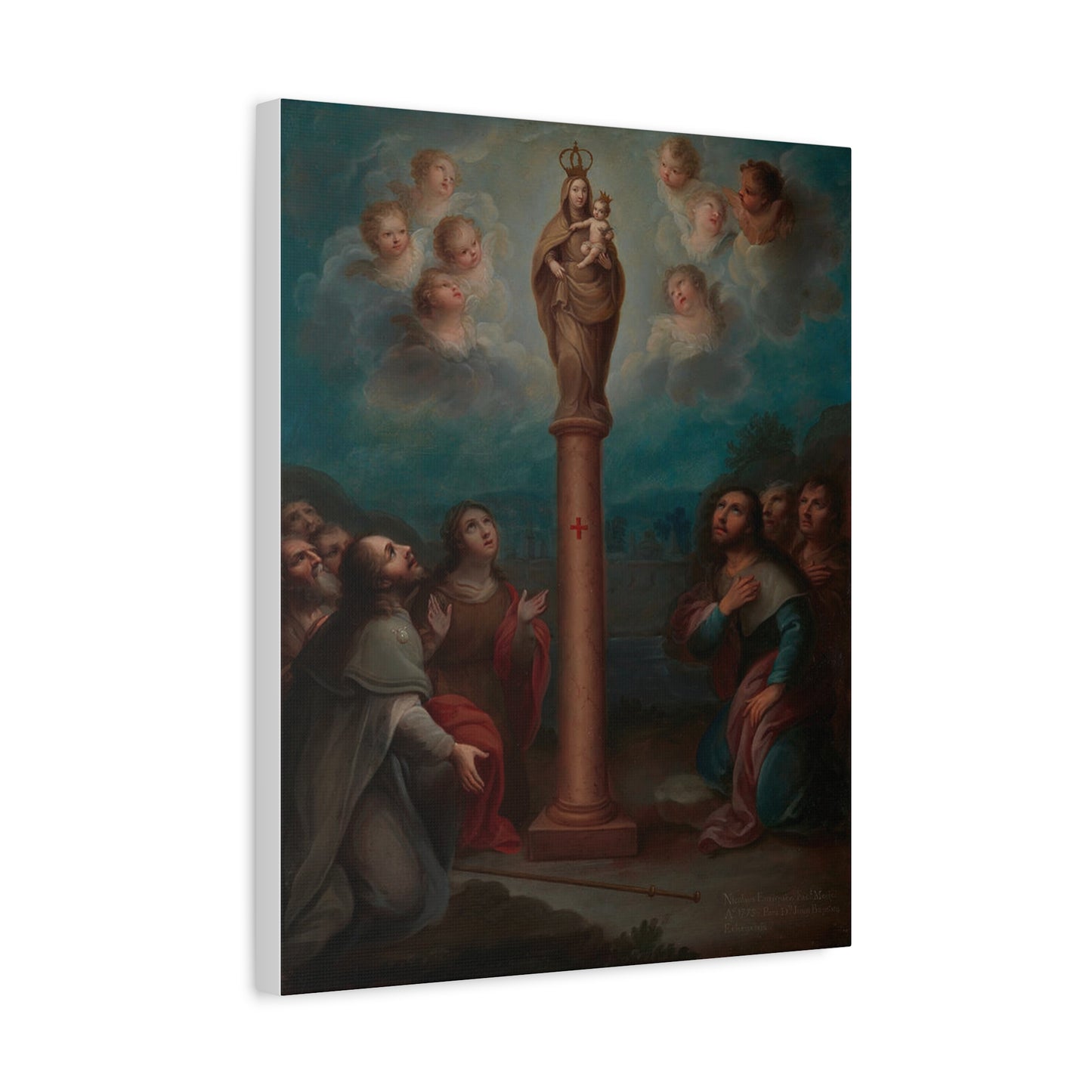 The Apparition of the Virgin of El Pilar to St. James Catholic HQ Print on Canvas Ready To Hang - Virgin Mary Canvas