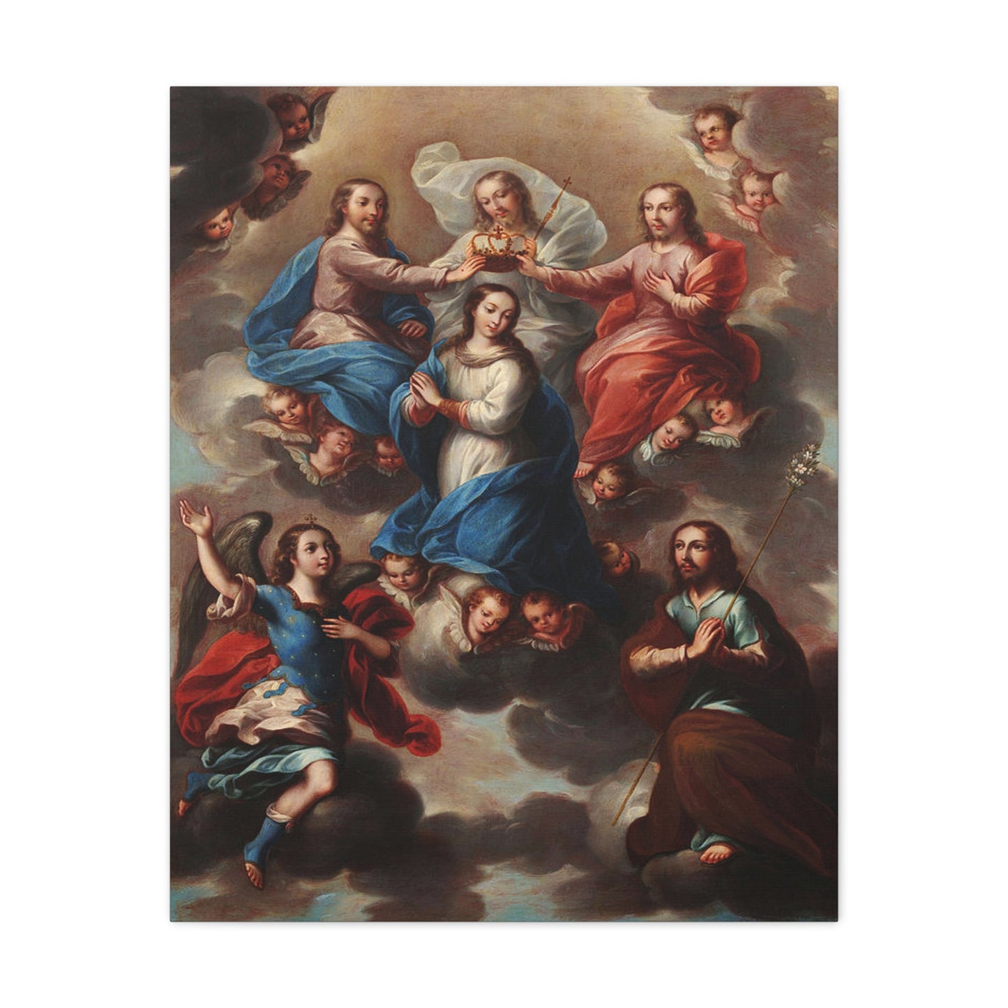 The Crowning of the Virgin Catholic HQ Print on Canvas Ready To Hang - Virgin Mary Canvas