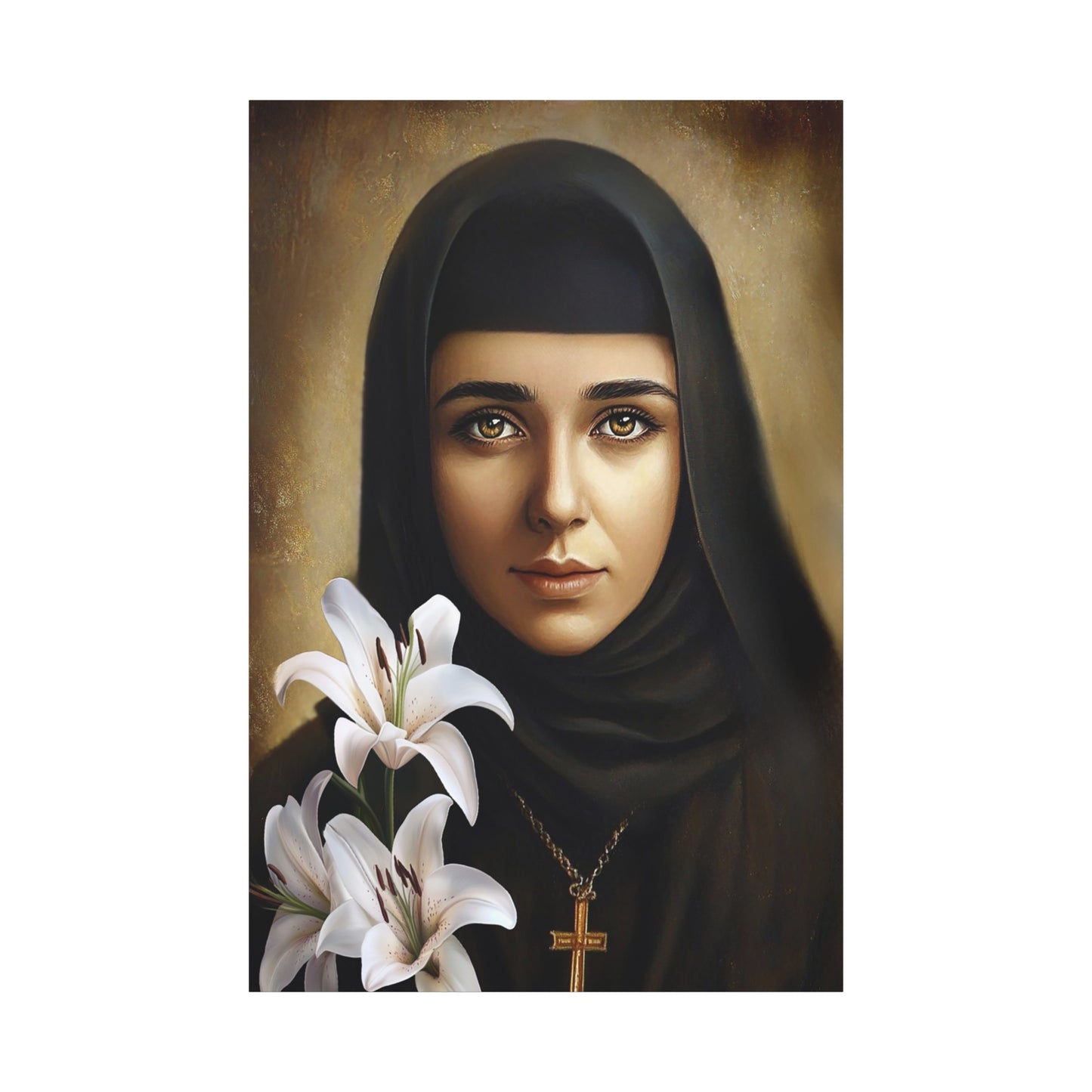 Ready To Hang - St. Rafqa Rebecca Catholic Canvas Wall Art, Christian Decor