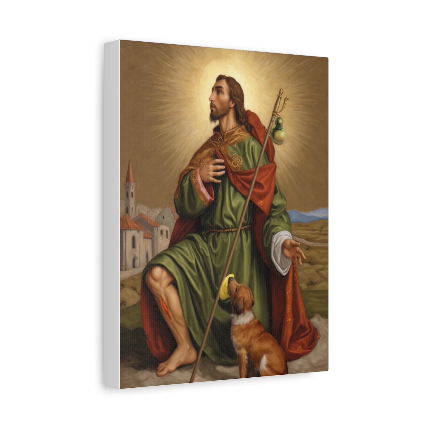 Ready To Hang - St. Roch Rocco Catholic Canvas Wall Art, Christian Decor