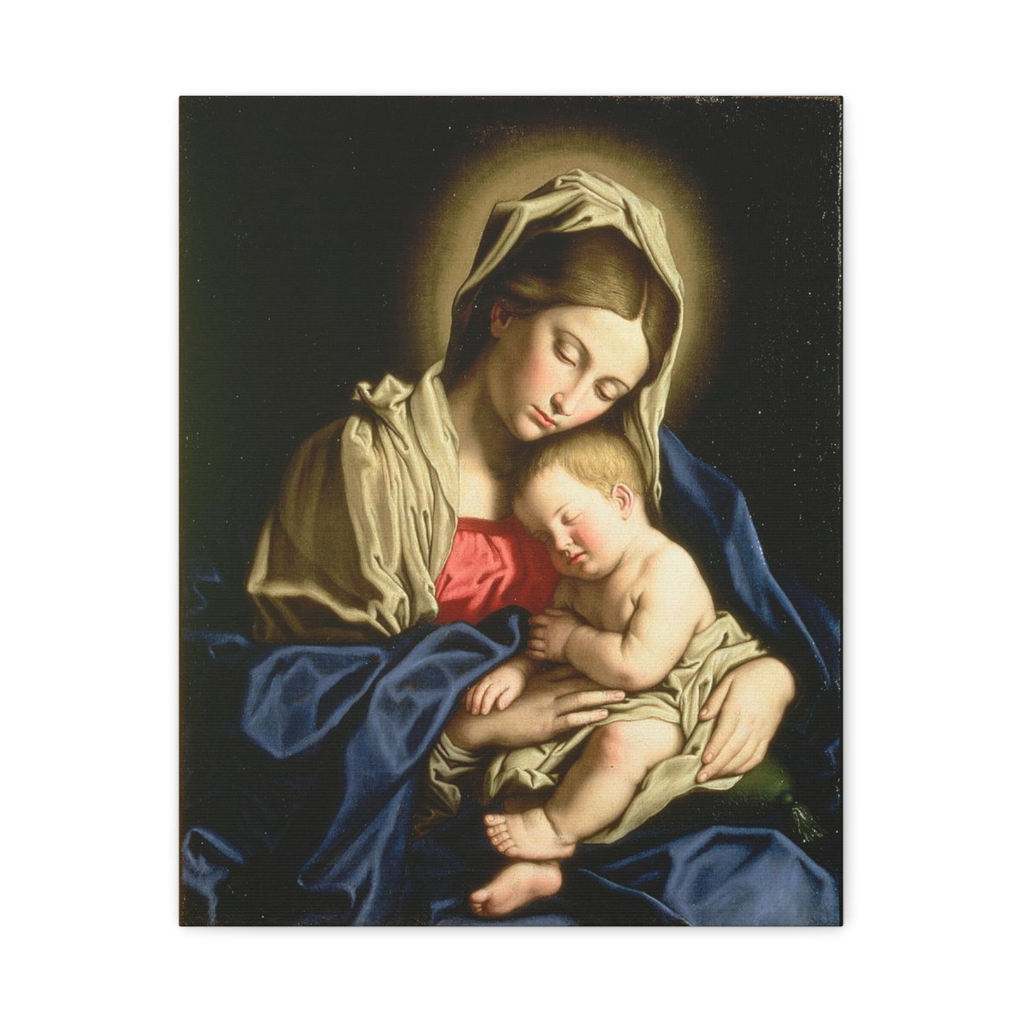 Madonna And Child Catholic HQ Print on Canvas Ready To Hang - Virgin Mary Canvas