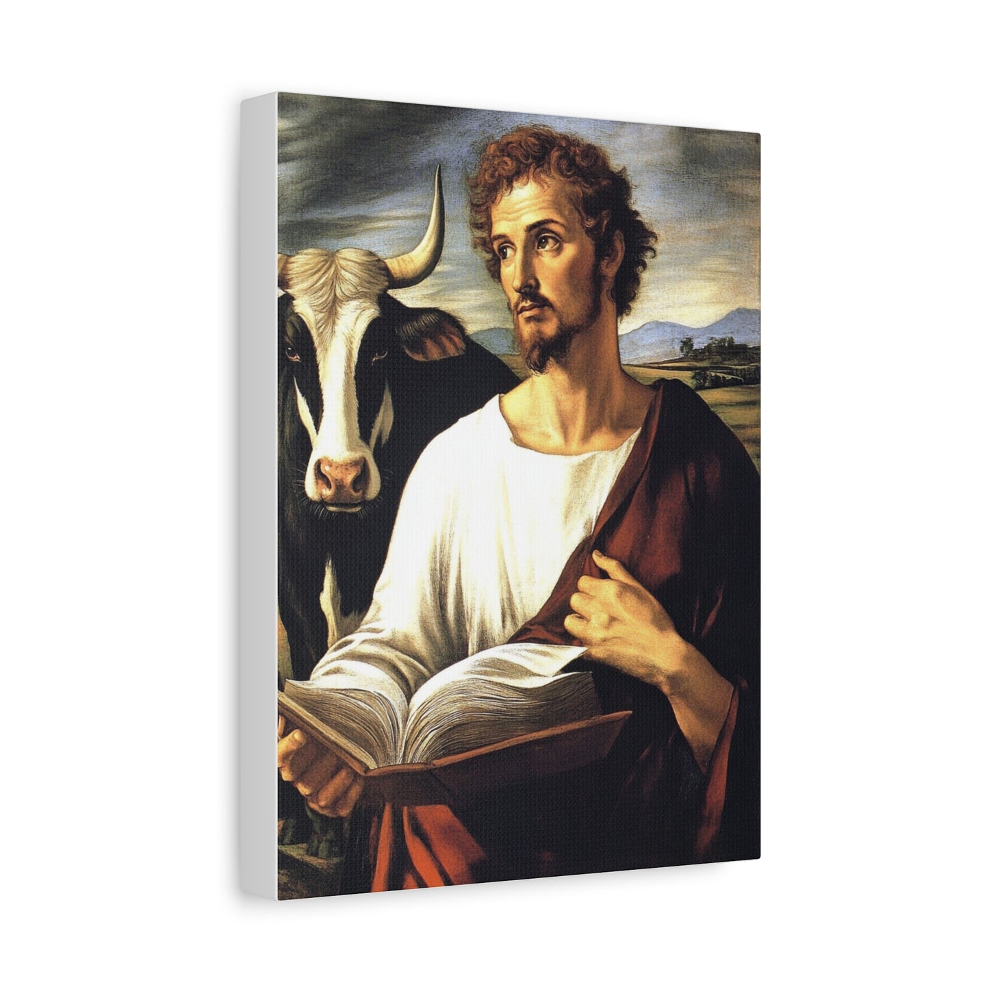 St. Luke the Evangelist Catholic Canvas Wall Art, Christian Decor