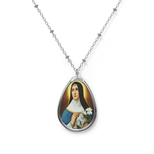 St. Beatrice da Silva Catholic Necklace 20.5'' - Religious Drop Pendant