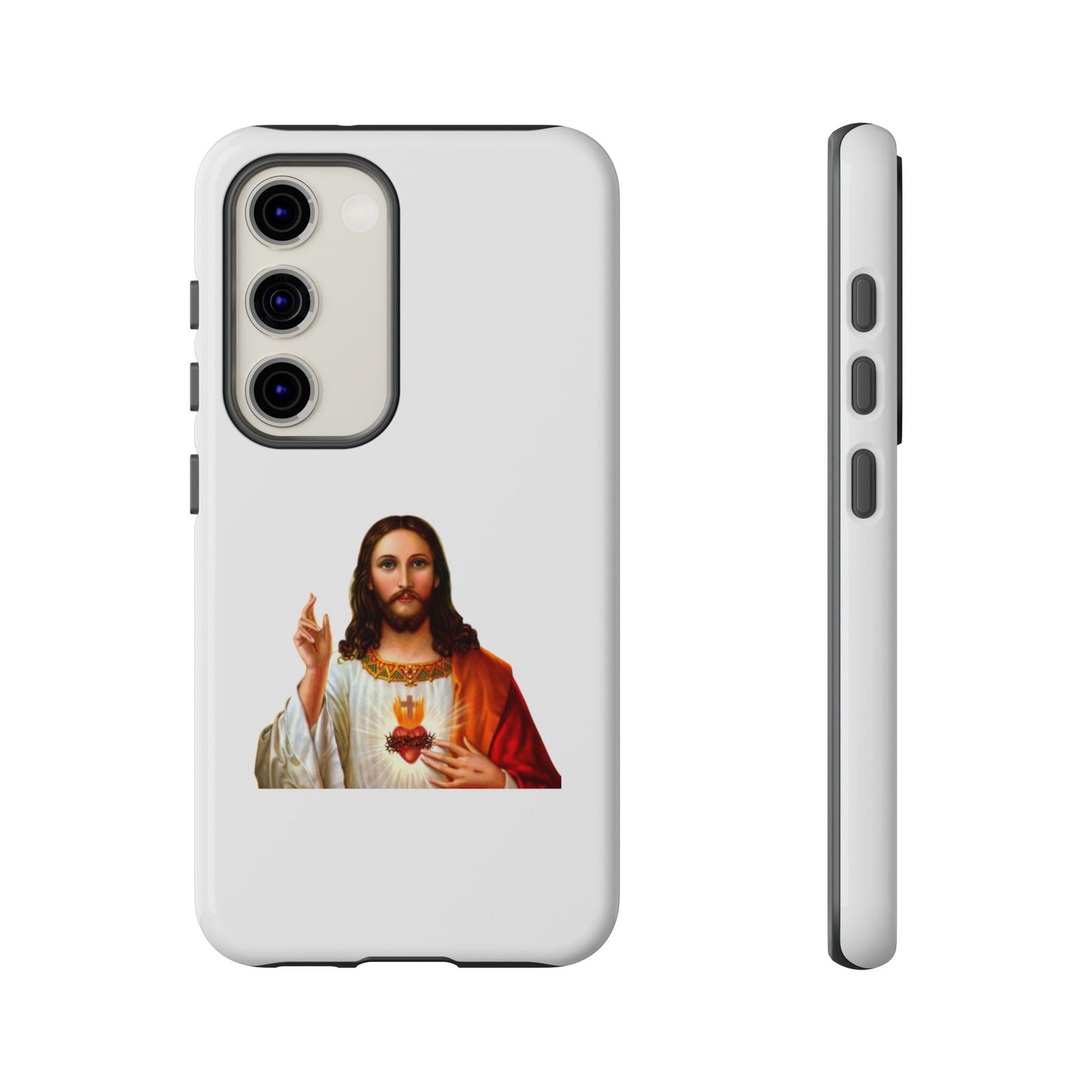 Artistic Phone Case Featuring Jesus, Tough Phone Case, Christian Gift, Religious Phone Cover, Inspirational Phone Accessory, Unique Jesus