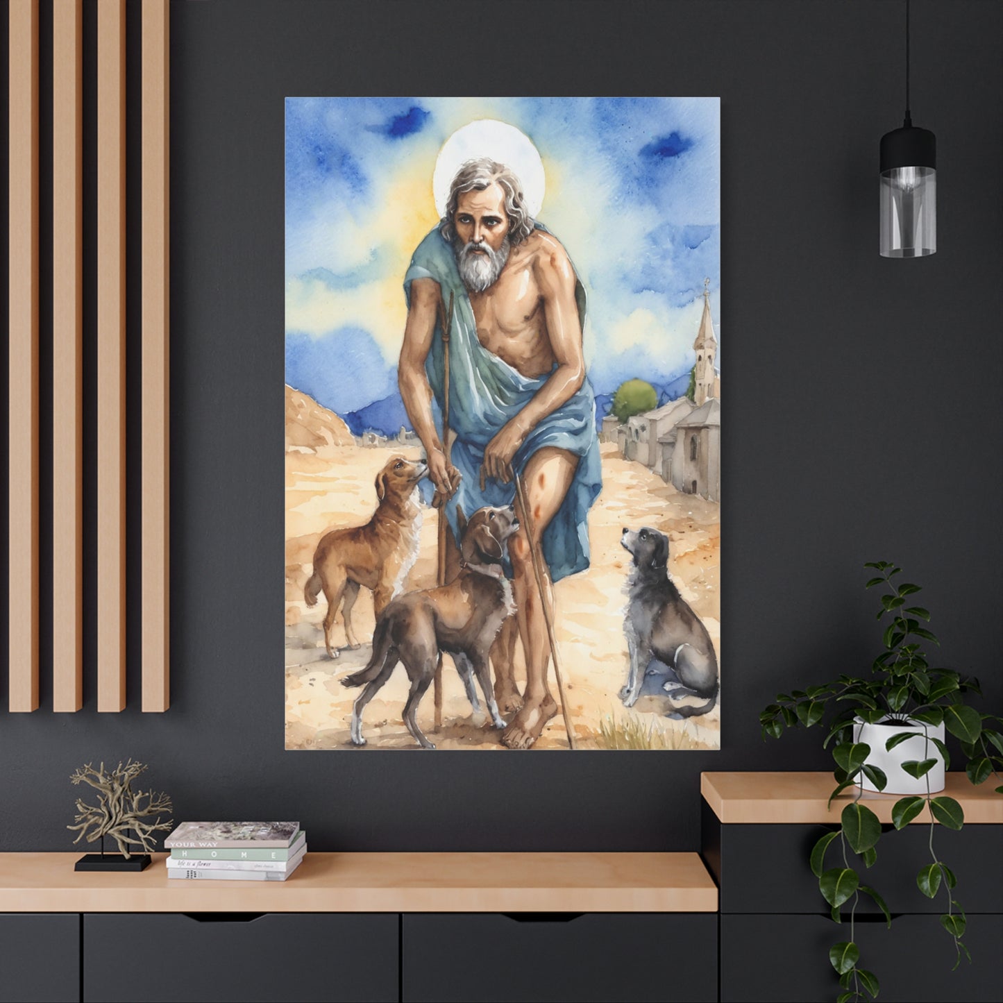 St. Lazarus of Bethany Catholic Canvas Wall Art, Christian Decor