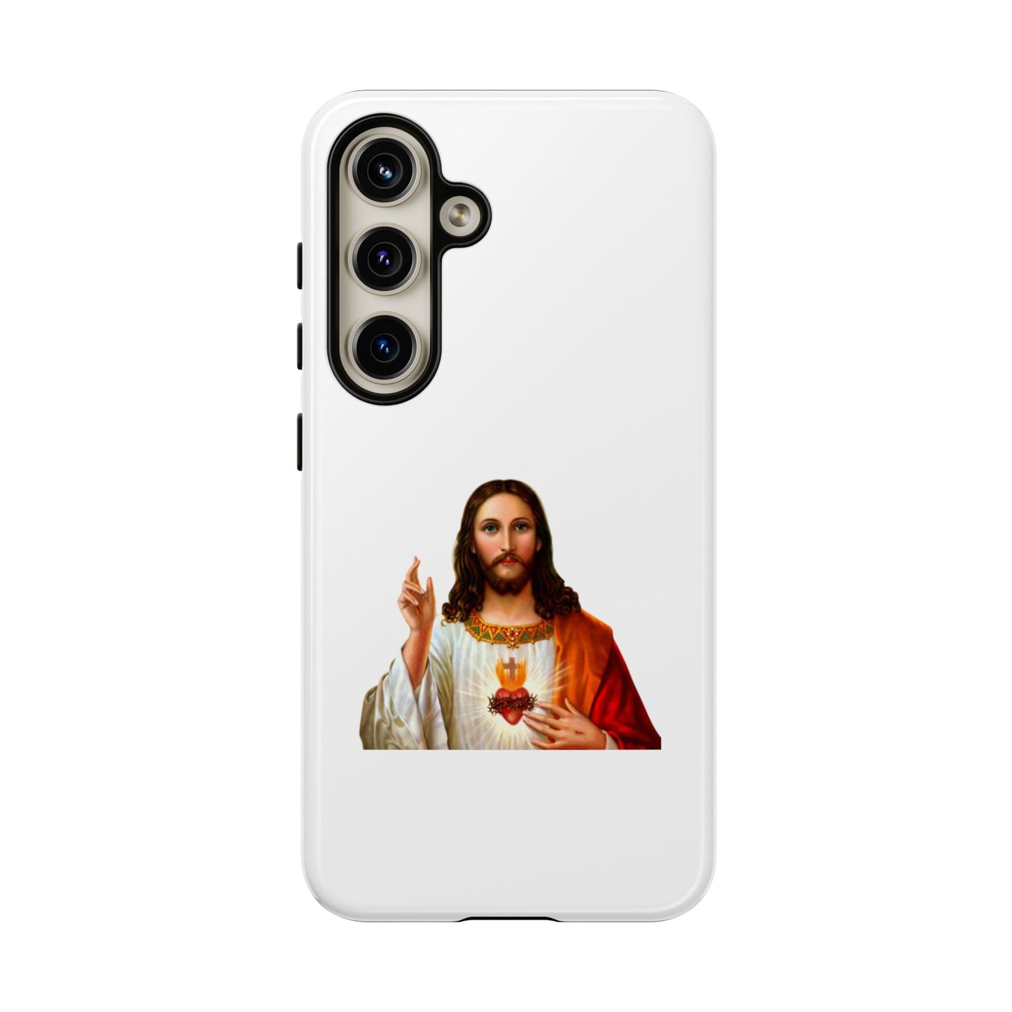 Artistic Phone Case Featuring Jesus, Tough Phone Case, Christian Gift, Religious Phone Cover, Inspirational Phone Accessory, Unique Jesus