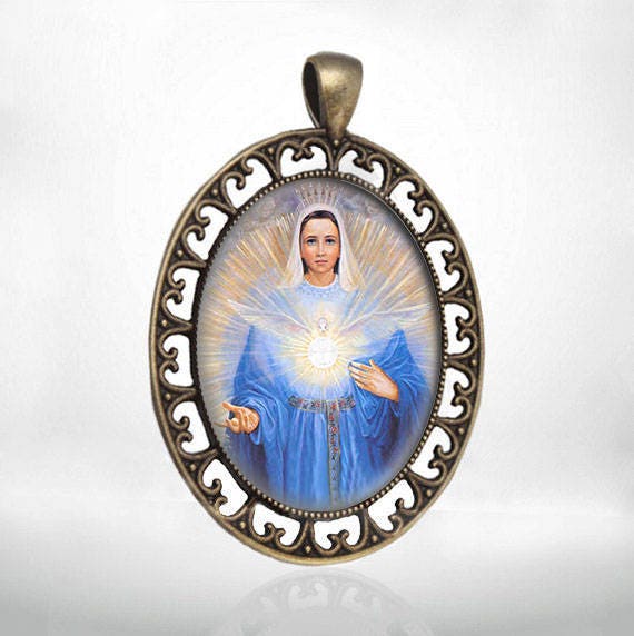 Our Lady of Eucharist Medal Virgin Mary Religious Catholic Christian Pendant