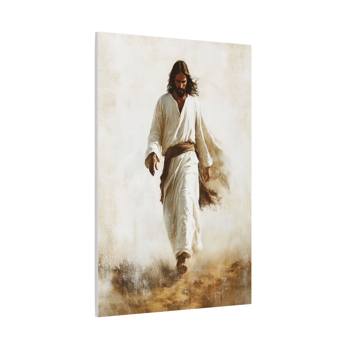 Jesus Christ Walking Through The Desert Catholic Canvas Wall Art, Christian Decor
