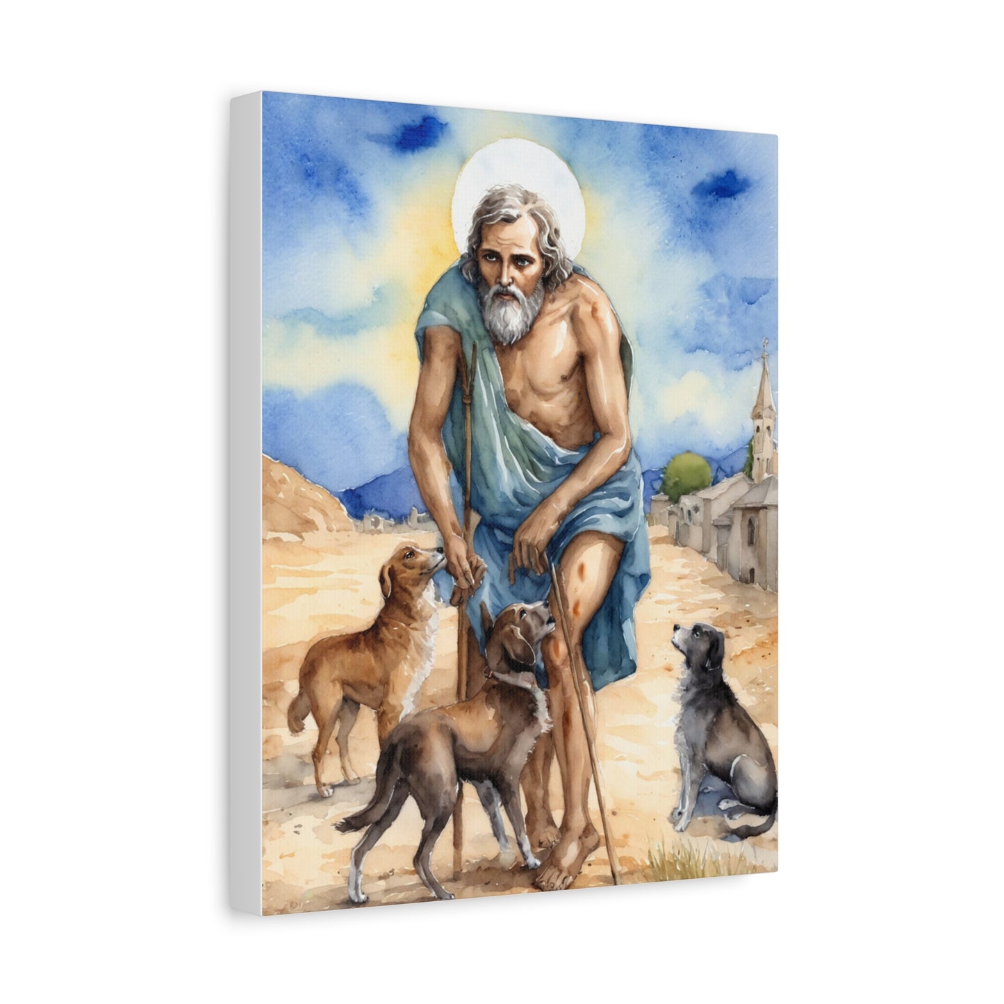 St. Lazarus of Bethany Catholic Canvas Wall Art, Christian Decor