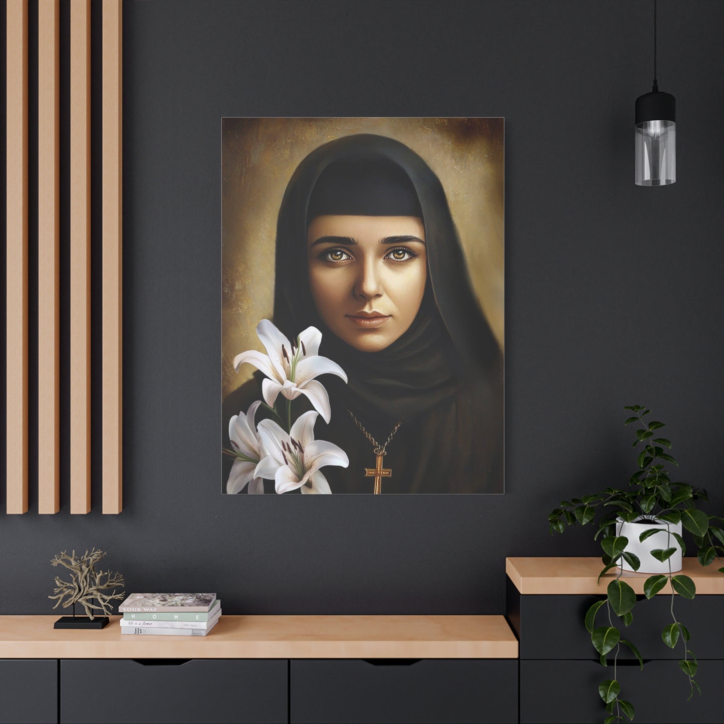 Ready To Hang - St. Rafqa Rebecca Catholic Canvas Wall Art, Christian Decor
