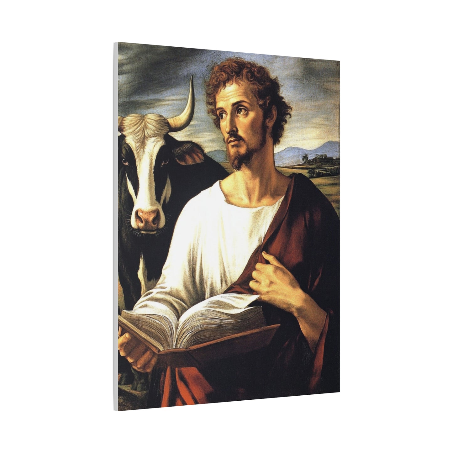 St. Luke the Evangelist Catholic Canvas Wall Art, Christian Decor