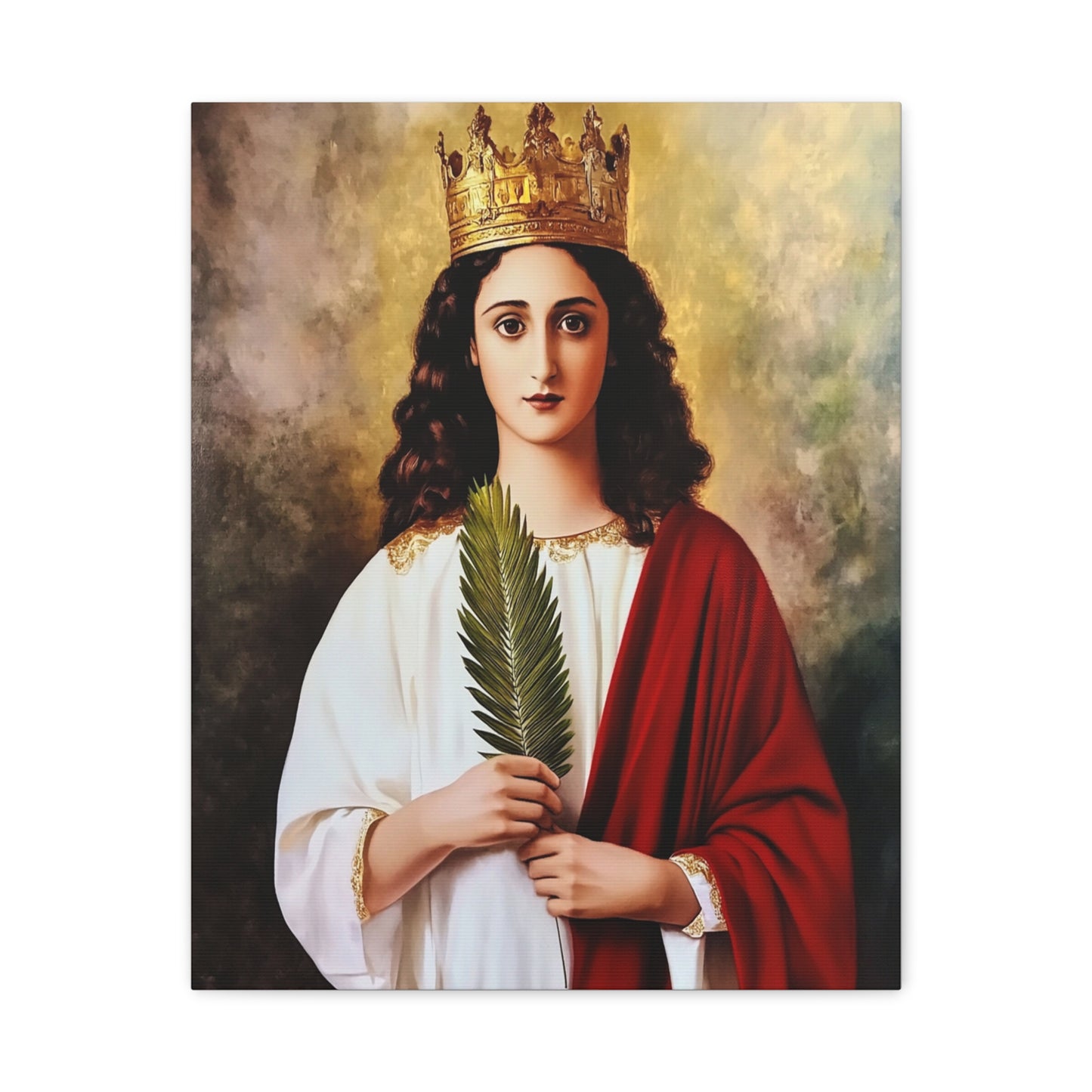 St Barbara Canvas Print, Catholic Decor Wall, Gift Religious Christian