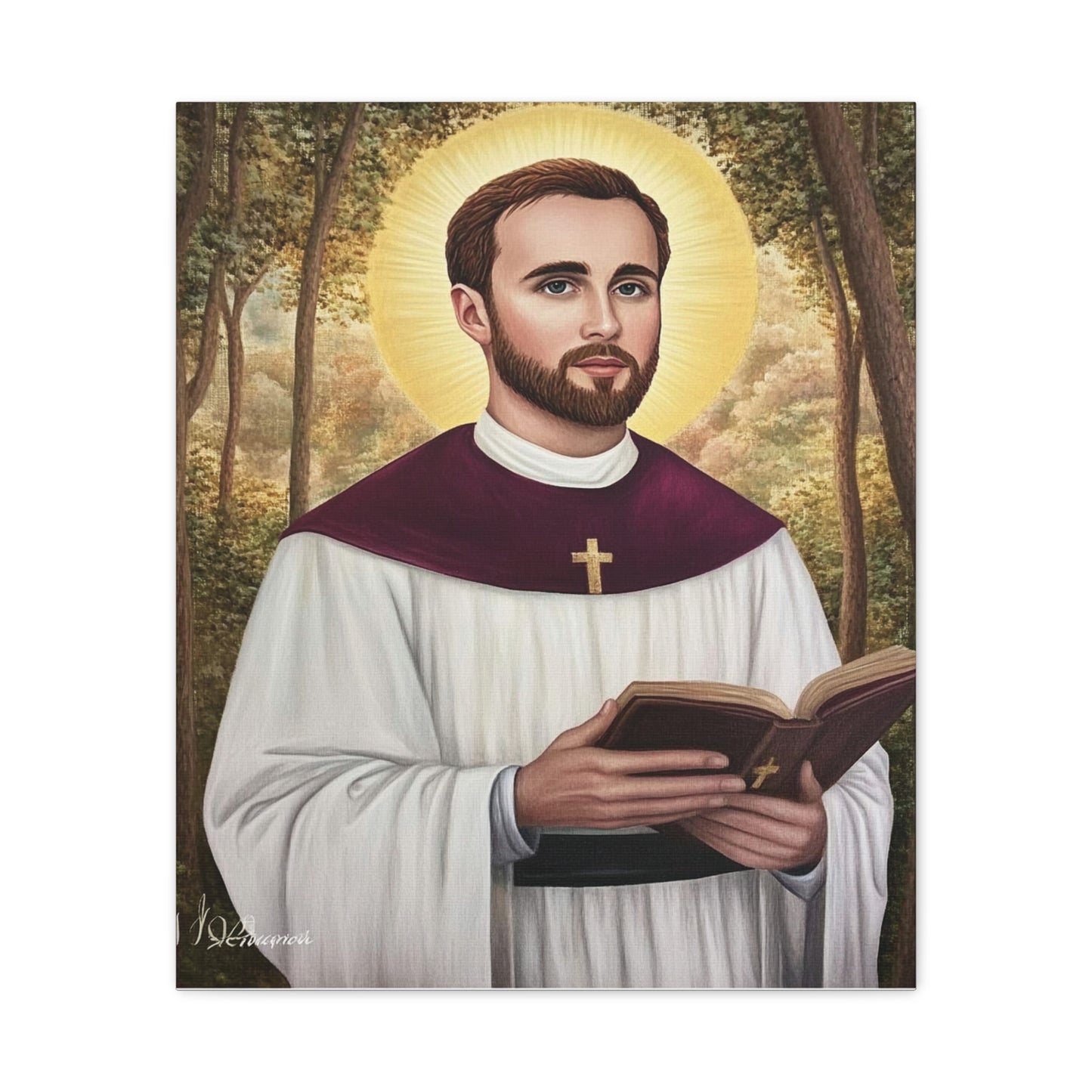 St. Gabriel Lalemant Catholic Canvas Wall Art, Christian Decor