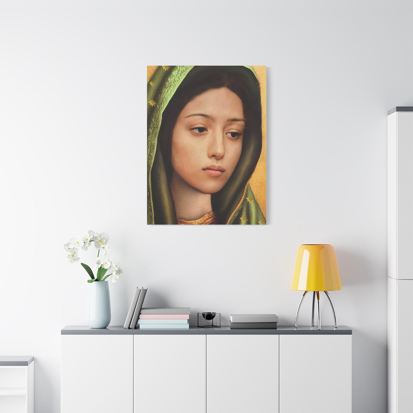 Our Lady of Guadalupe Mary Catholic Canvas Wall Art, Christian Decor