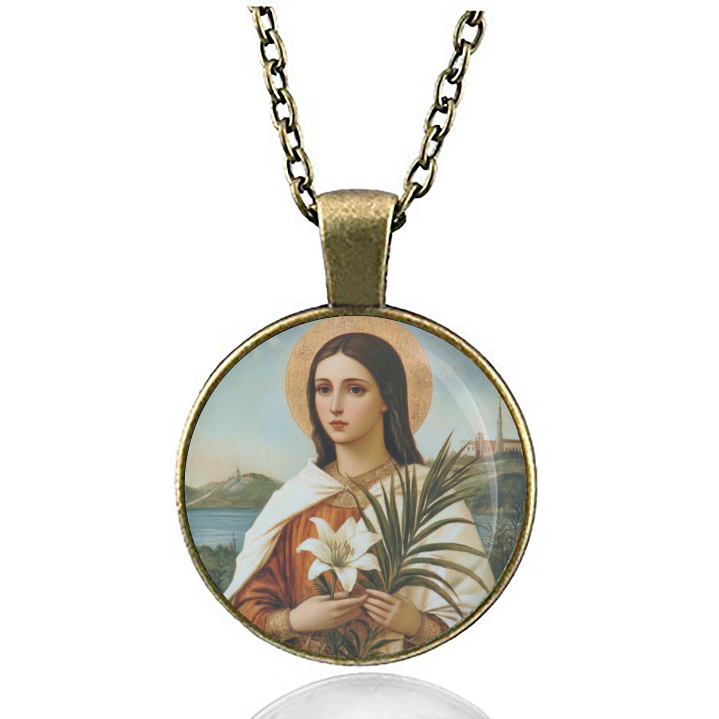 St Maria Goretti Patronness of Children, Purity Catholic Necklace Medal Pendant