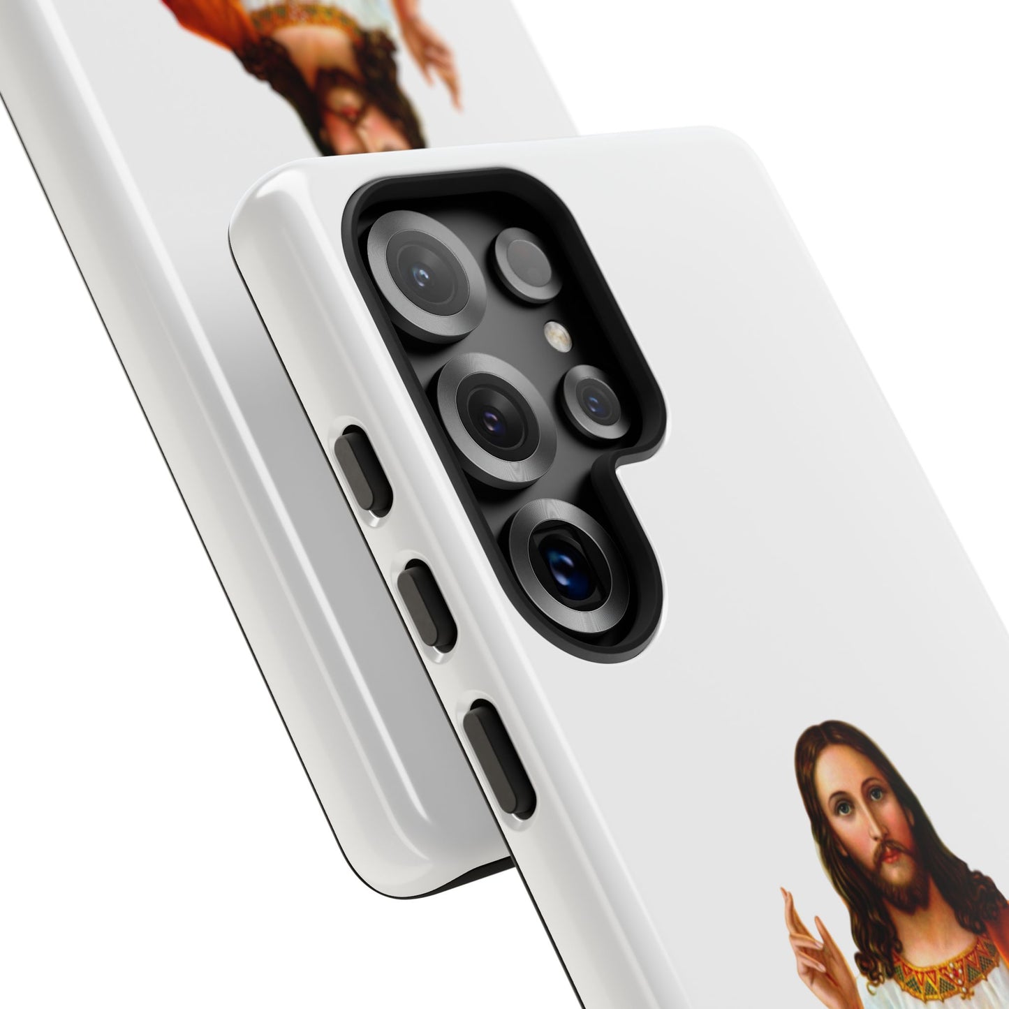 Artistic Phone Case Featuring Jesus, Tough Phone Case, Christian Gift, Religious Phone Cover, Inspirational Phone Accessory, Unique Jesus
