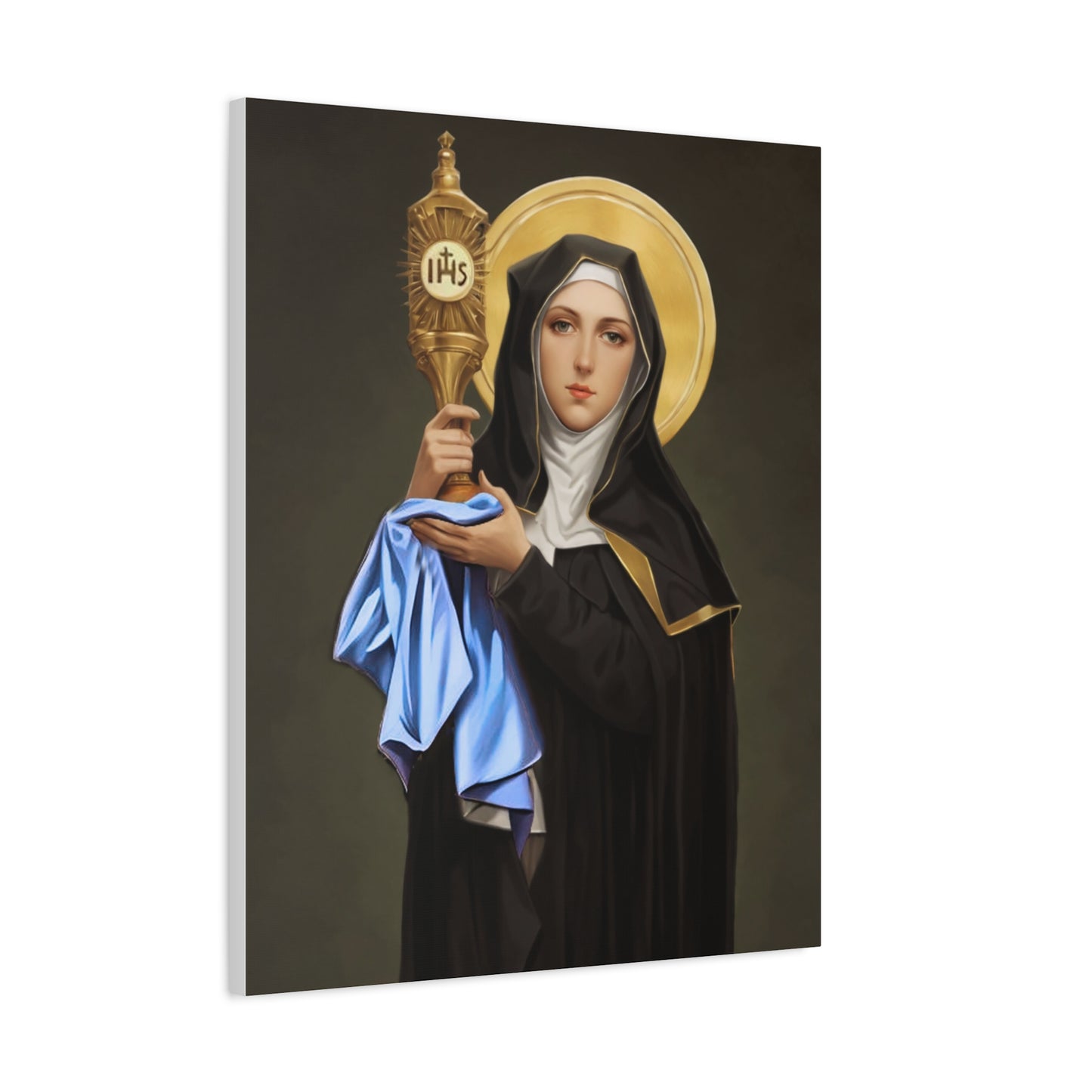 St. Clare of Assisi Catholic Canvas Wall Art, Christian Decor