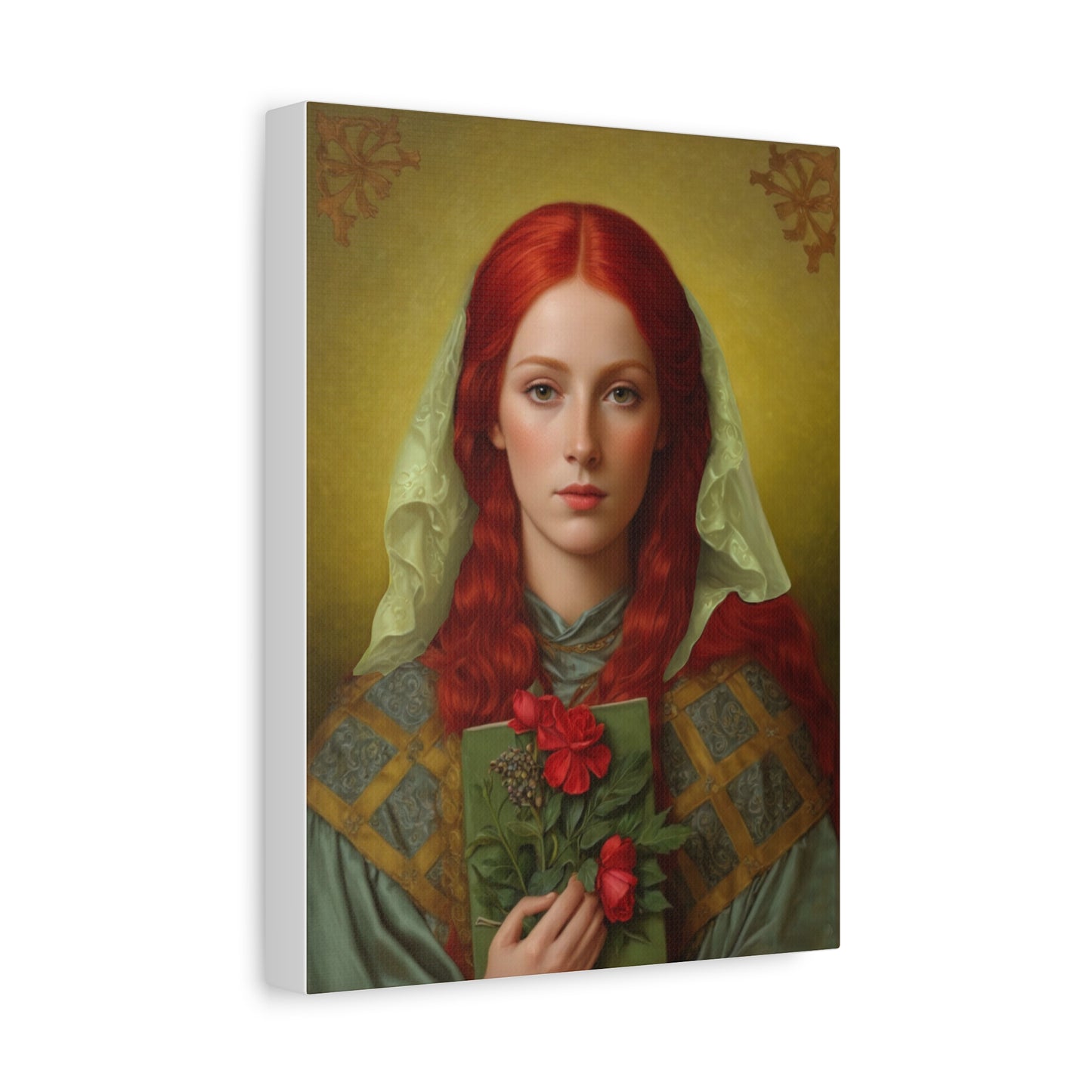 St. Dymphna Catholic Canvas Wall Art, Christian Decor