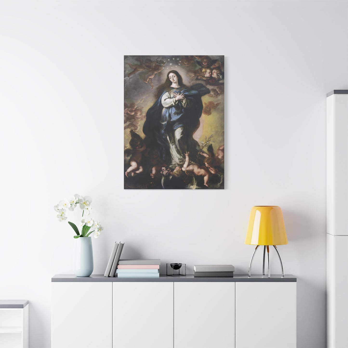 Ready To Hang - Our Lady Mother Mary Immaculate Conception Catholic Canvas Wall Art, Christian Decor