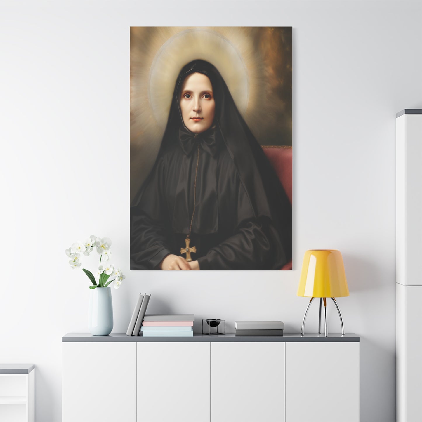 St. Frances Xavier Cabrini Catholic Canvas Wall Art, Christian Decor