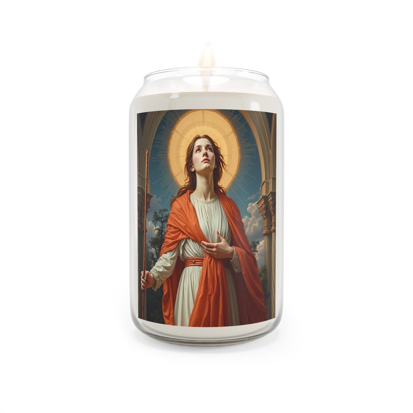 St. Bibiana Catholic Serenity Scented Candle, 13.75oz | Relaxation Gift, Home Decor, Calm Atmosphere, Religious Decor