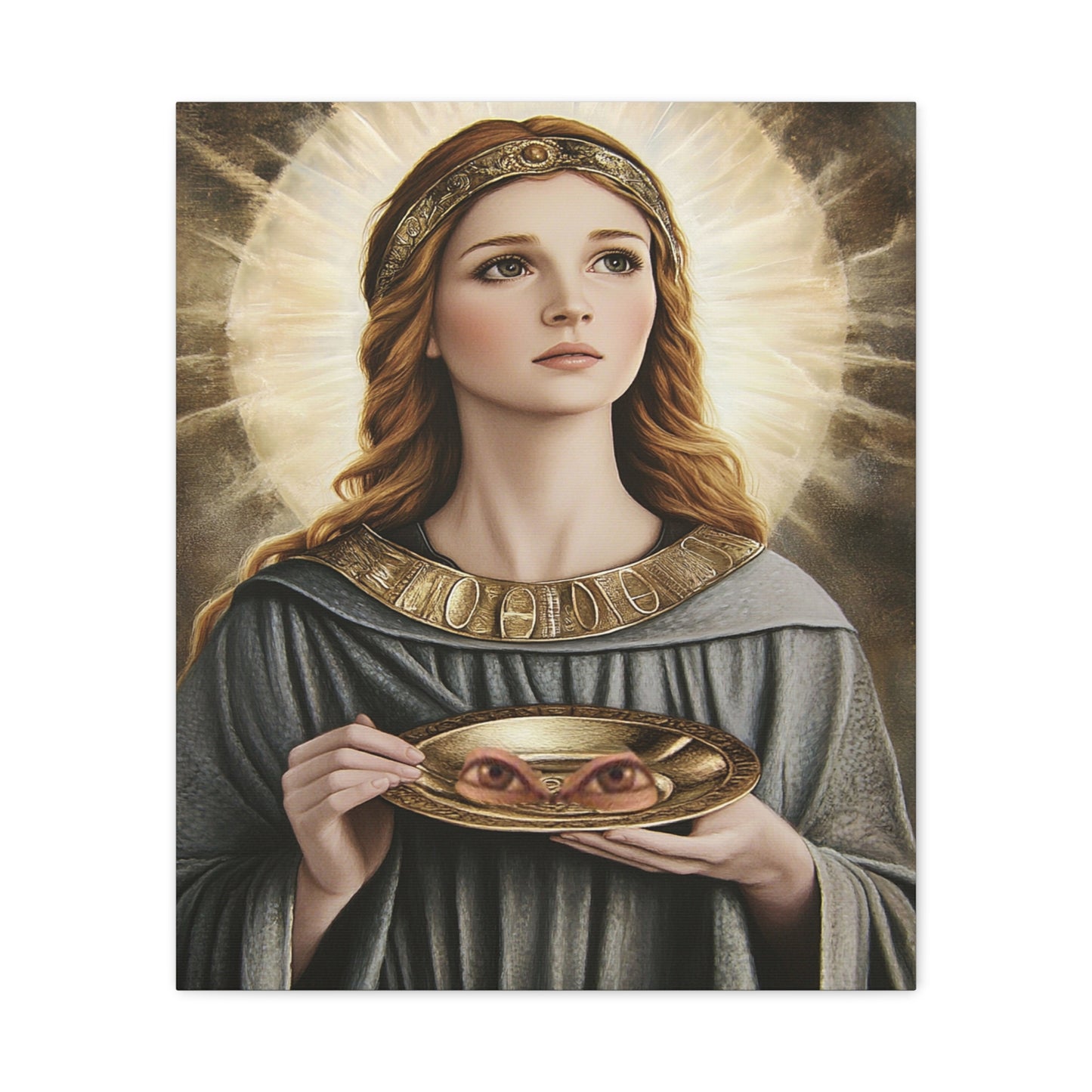 St. Lucy Catholic Canvas Wall Art, Christian Decor