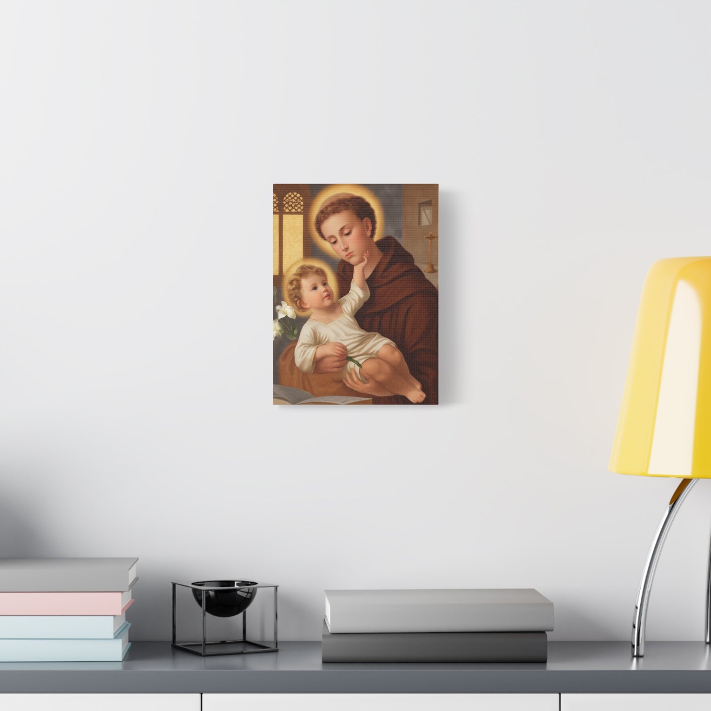 St. Anthony and Jesus Catholic Canvas Print, Catholic Decor Wall, Gift Religious Christian