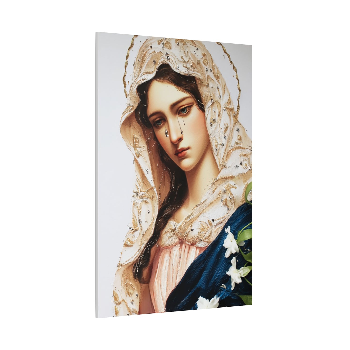 Ready to Hang - Our Lady Tears Catholic Canvas Wall Art, Christian Decor