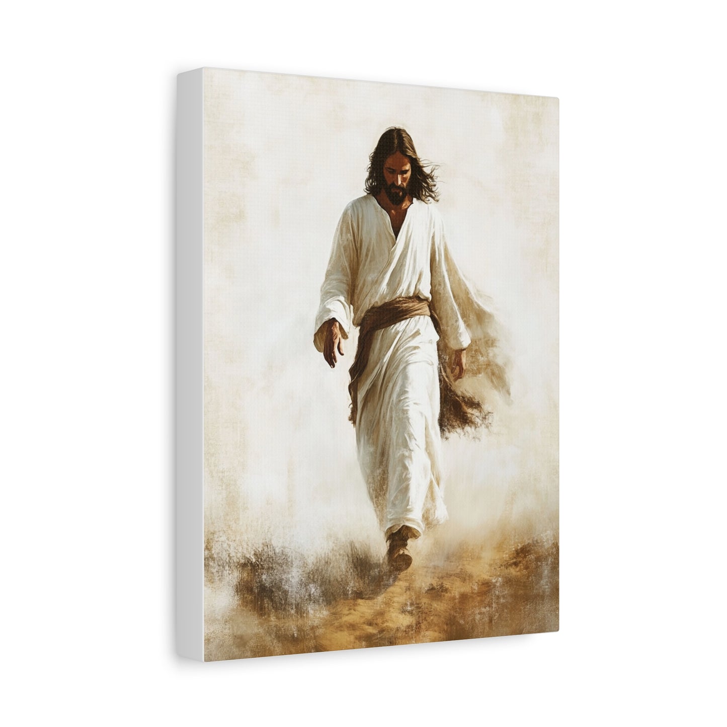 Jesus Christ Walking Through The Desert Catholic Canvas Wall Art, Christian Decor