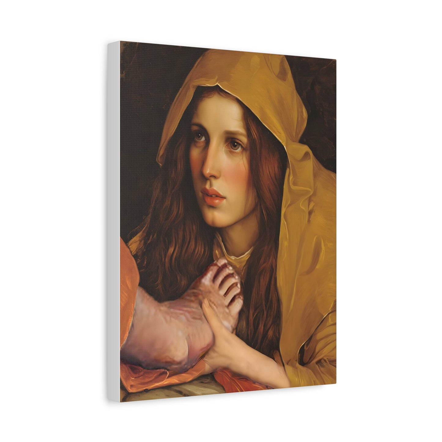 St. Mary Magdalene Anointing Jesus Feet Catholic Canvas Wall Art, Christian Decor
