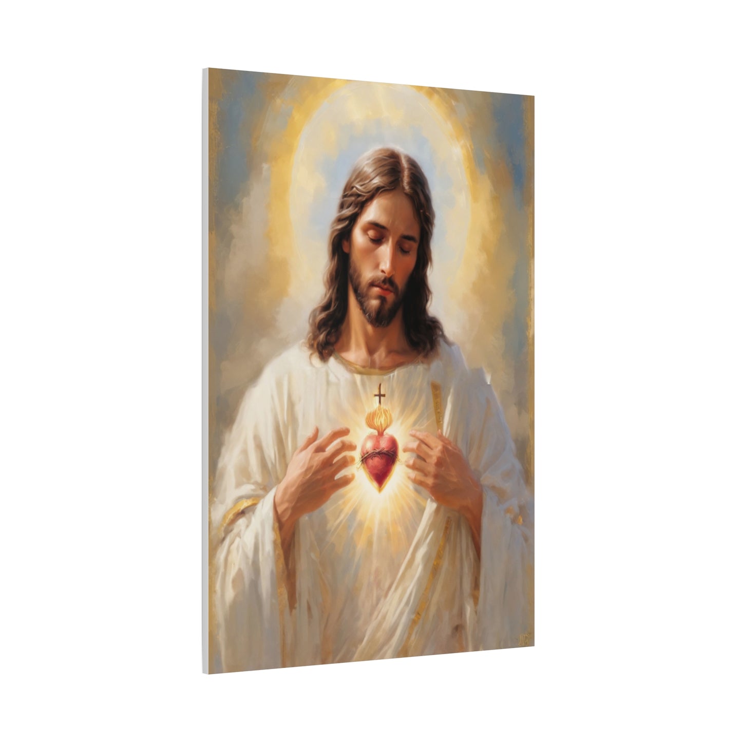 Jesus Christ Sacred Heart Catholic Canvas Wall Art, Christian Decor