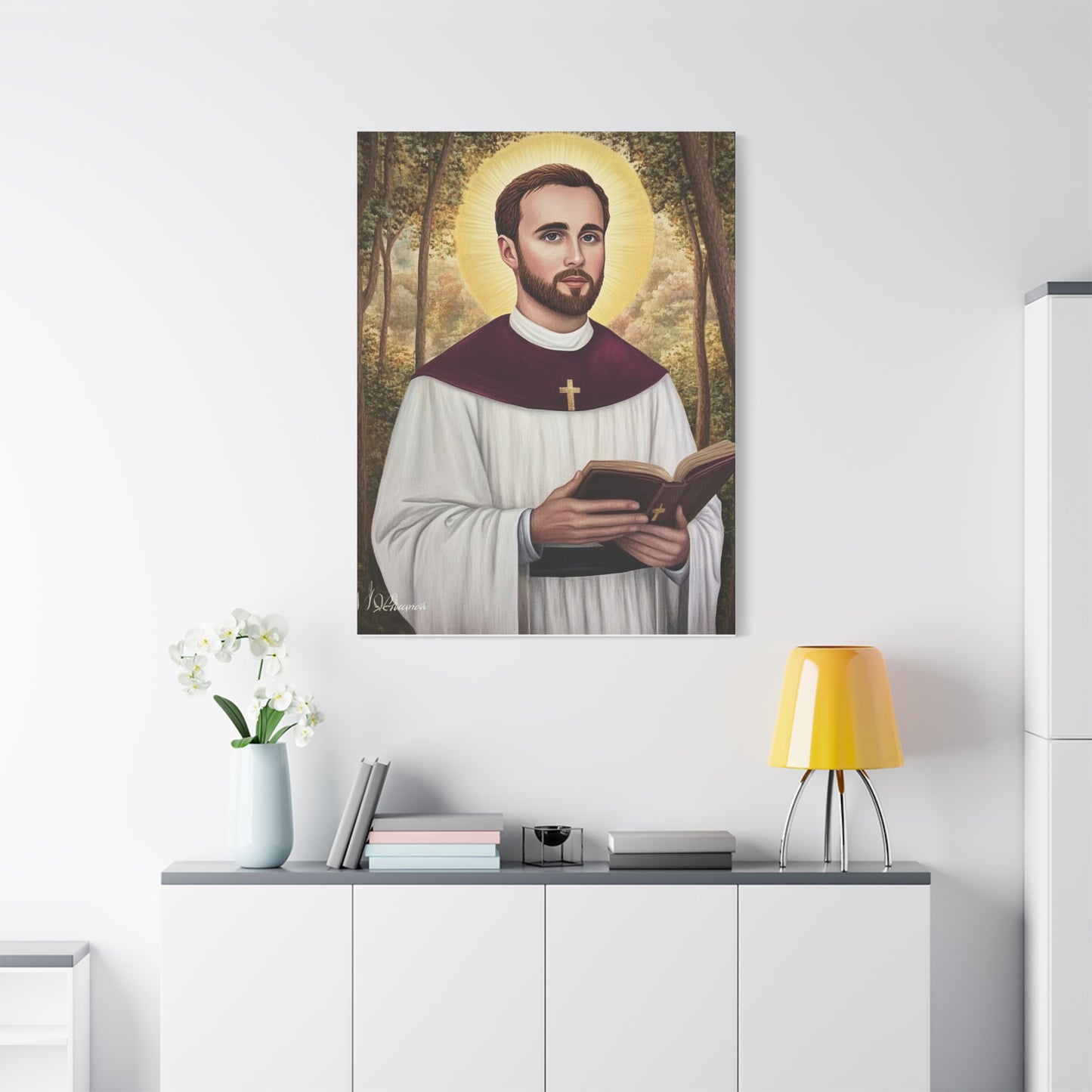 St. Gabriel Lalemant Catholic Canvas Wall Art, Christian Decor