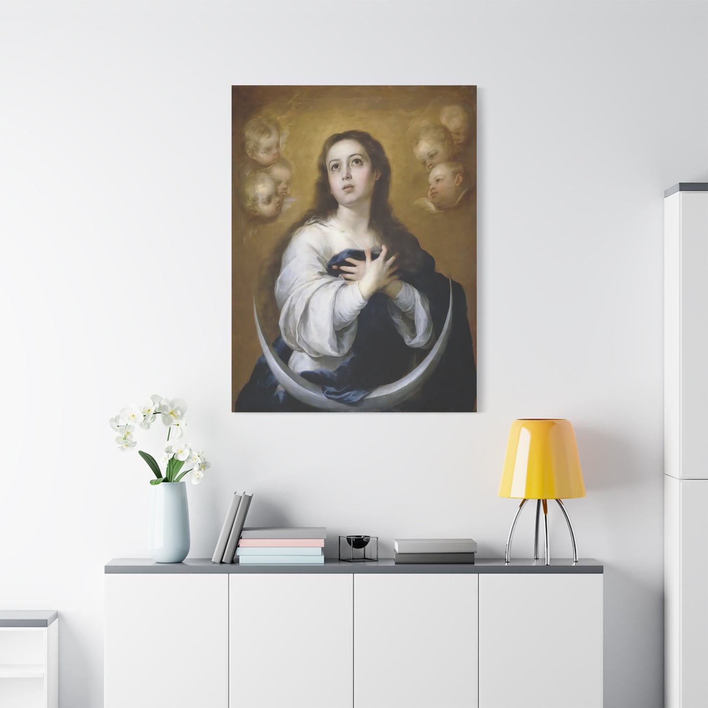 Ready to Hang - Immaculate Conception Virgin Mary Catholic Canvas Wall Art, Christian Decor