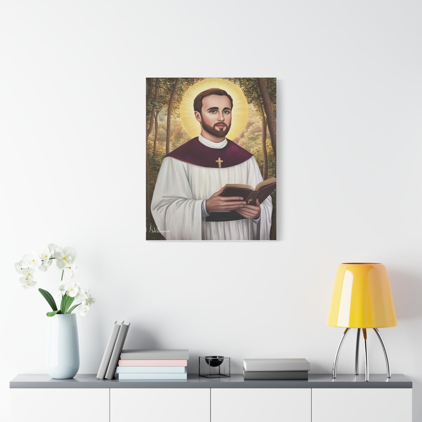 St. Gabriel Lalemant Catholic Canvas Wall Art, Christian Decor