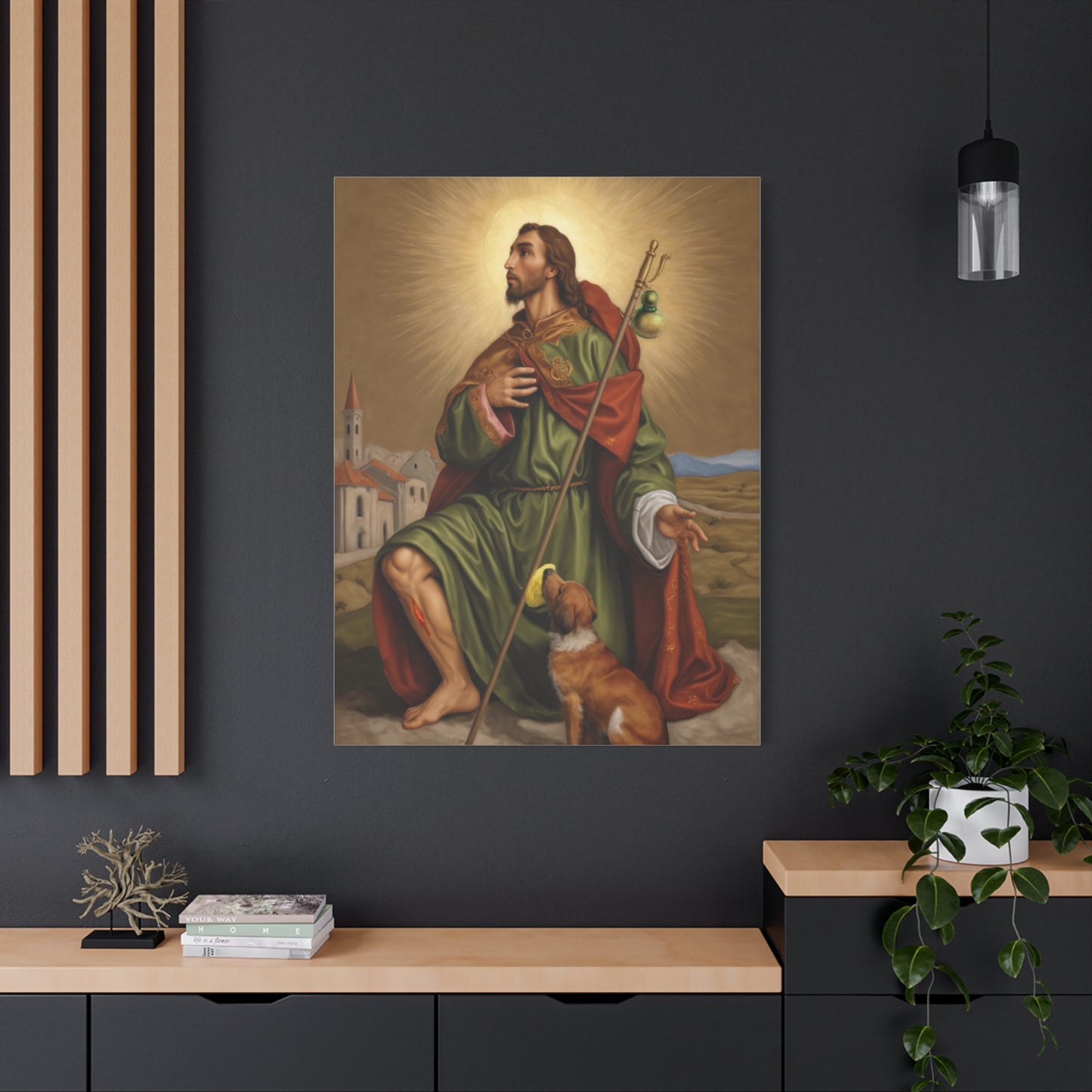 Ready To Hang - St. Roch Rocco Catholic Canvas Wall Art, Christian Decor