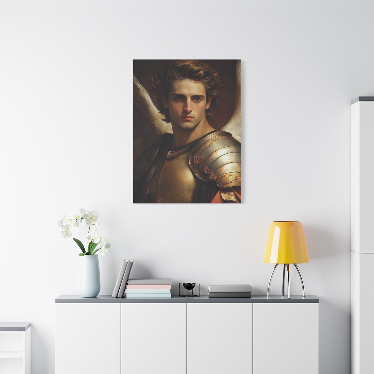 Michael the Archangel Catholic Canvas Wall Art, Christian Decor