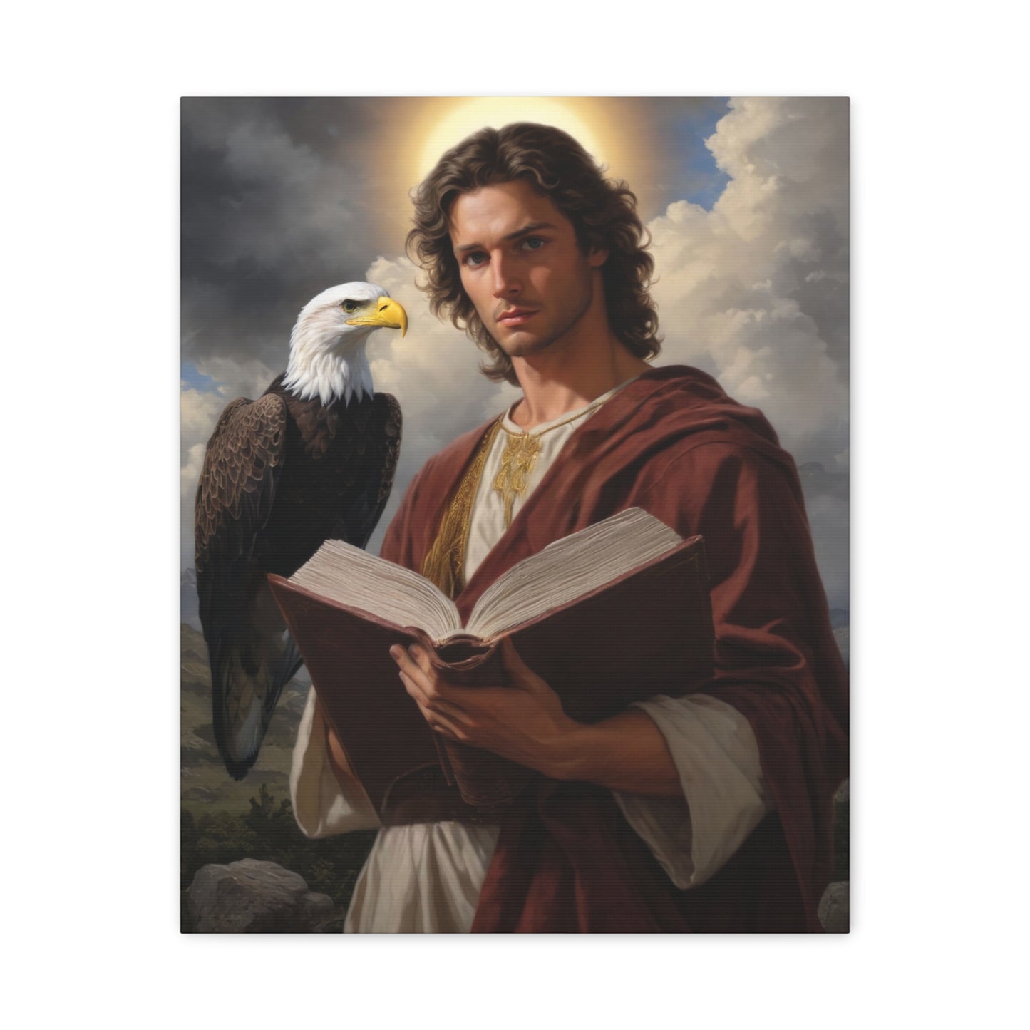 St. John the Evangelist Catholic Canvas Wall Art, Christian Decor