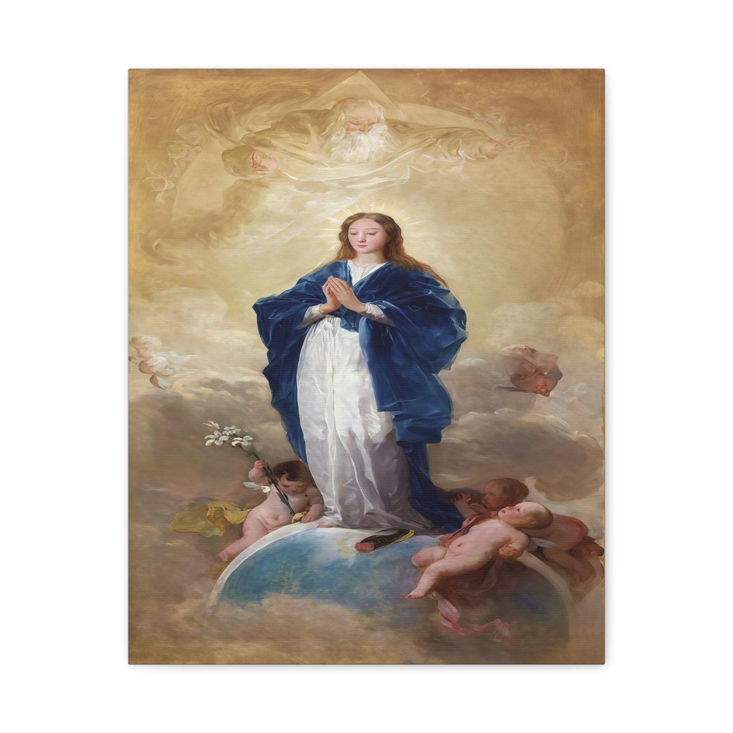 Ready To Hang - Mother Mary Immaculate Conception Catholic Canvas Wall Art, Christian Decor
