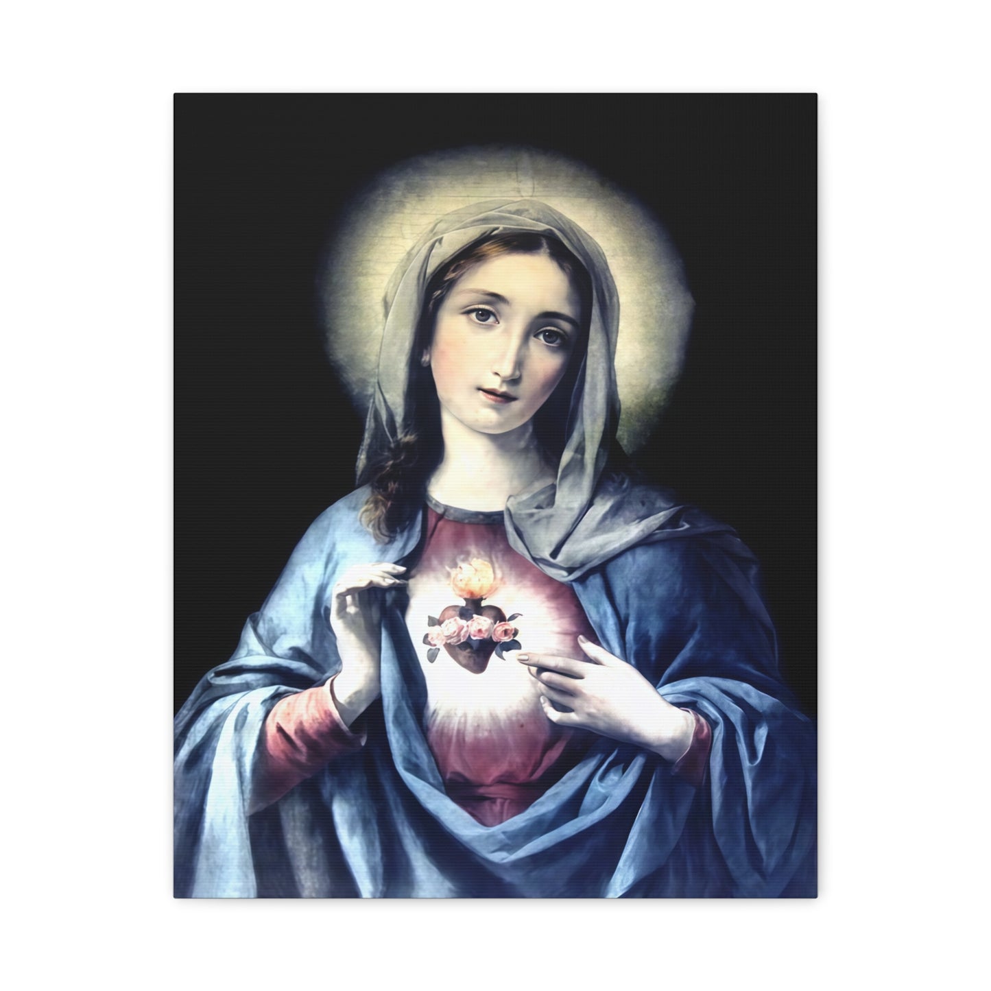 Ready to Hang - Immaculate Heart Virgin Mary Catholic Canvas Wall Art, Christian Decor