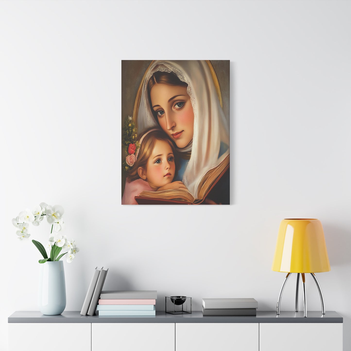 St. Anne and Mary Canvas Print, Catholic Decor Wall, Gift Religious Christian