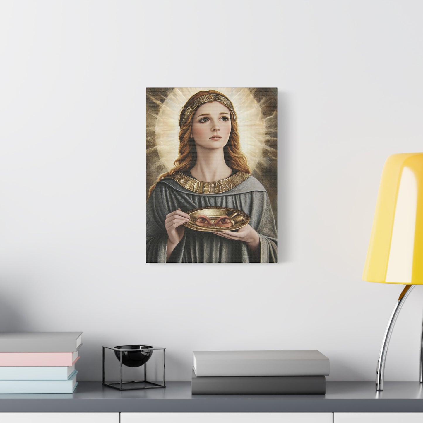 St. Lucy Catholic Canvas Wall Art, Christian Decor