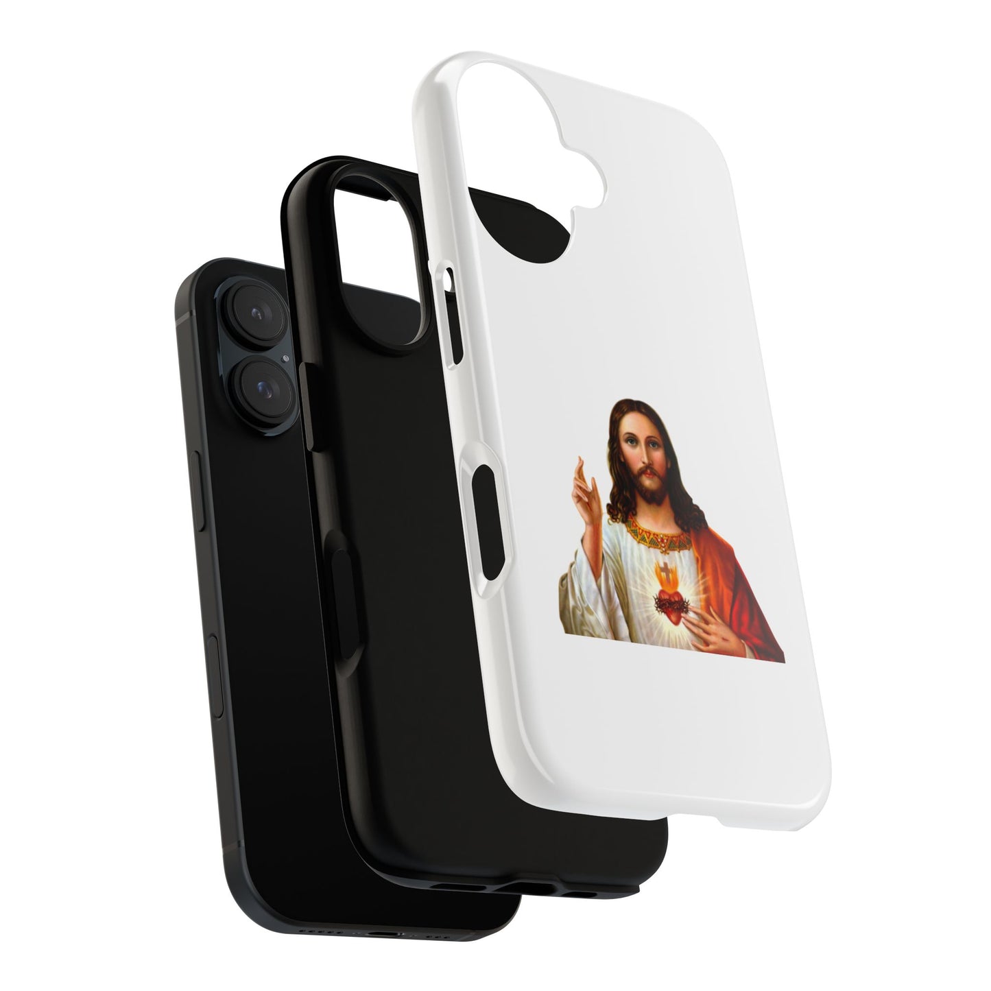 Artistic Phone Case Featuring Jesus, Tough Phone Case, Christian Gift, Religious Phone Cover, Inspirational Phone Accessory, Unique Jesus