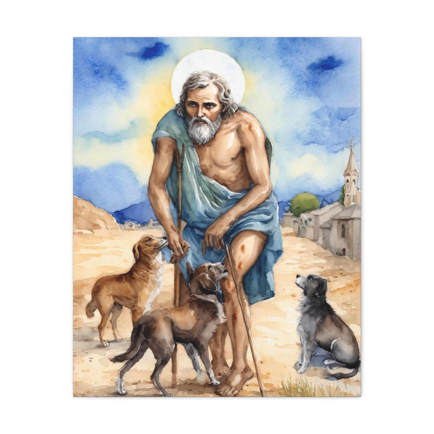 St. Lazarus of Bethany Catholic Canvas Wall Art, Christian Decor