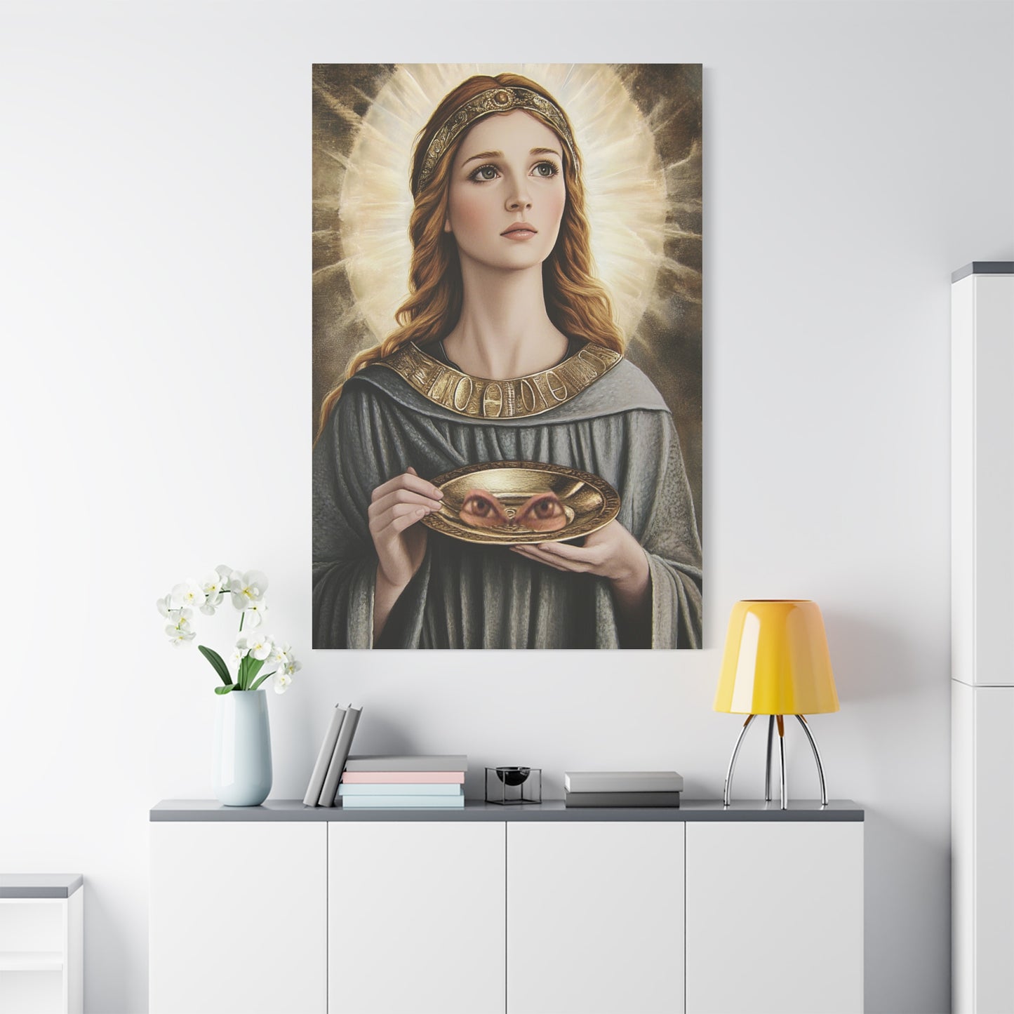 St. Lucy Catholic Canvas Wall Art, Christian Decor