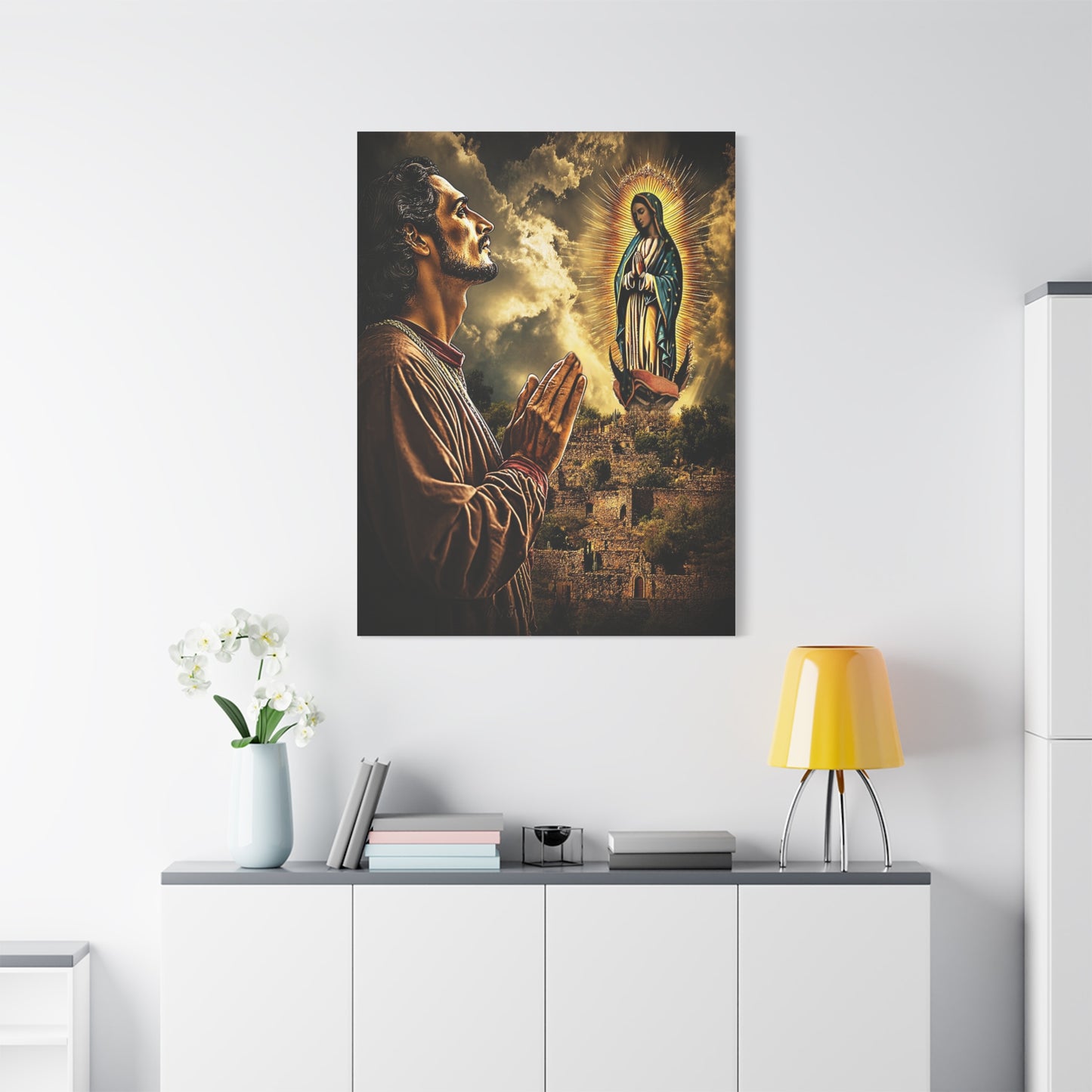 St. Juan Diego Our Lady of Guadalupe Catholic Canvas Wall Art, Christian Decor