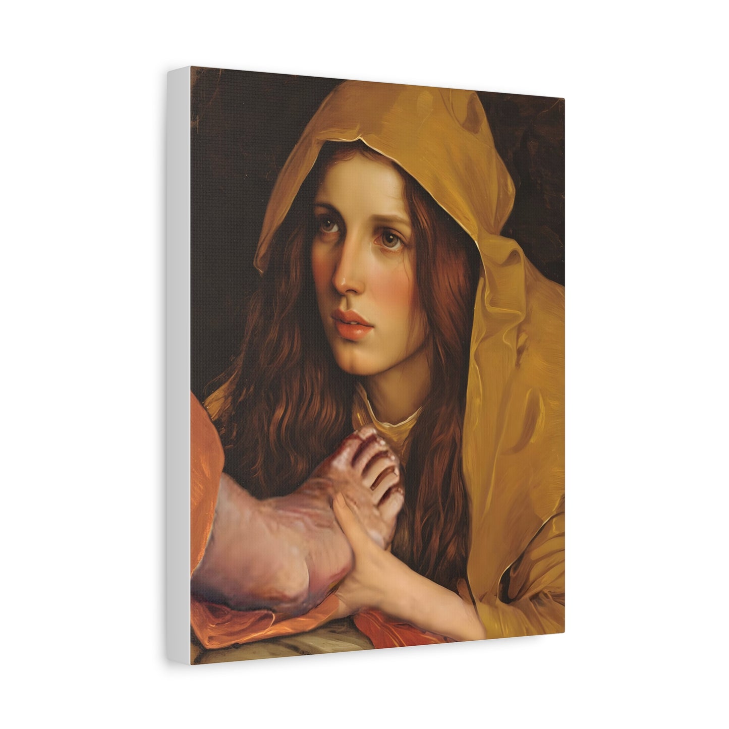 St. Mary Magdalene Anointing Jesus Feet Catholic Canvas Wall Art, Christian Decor