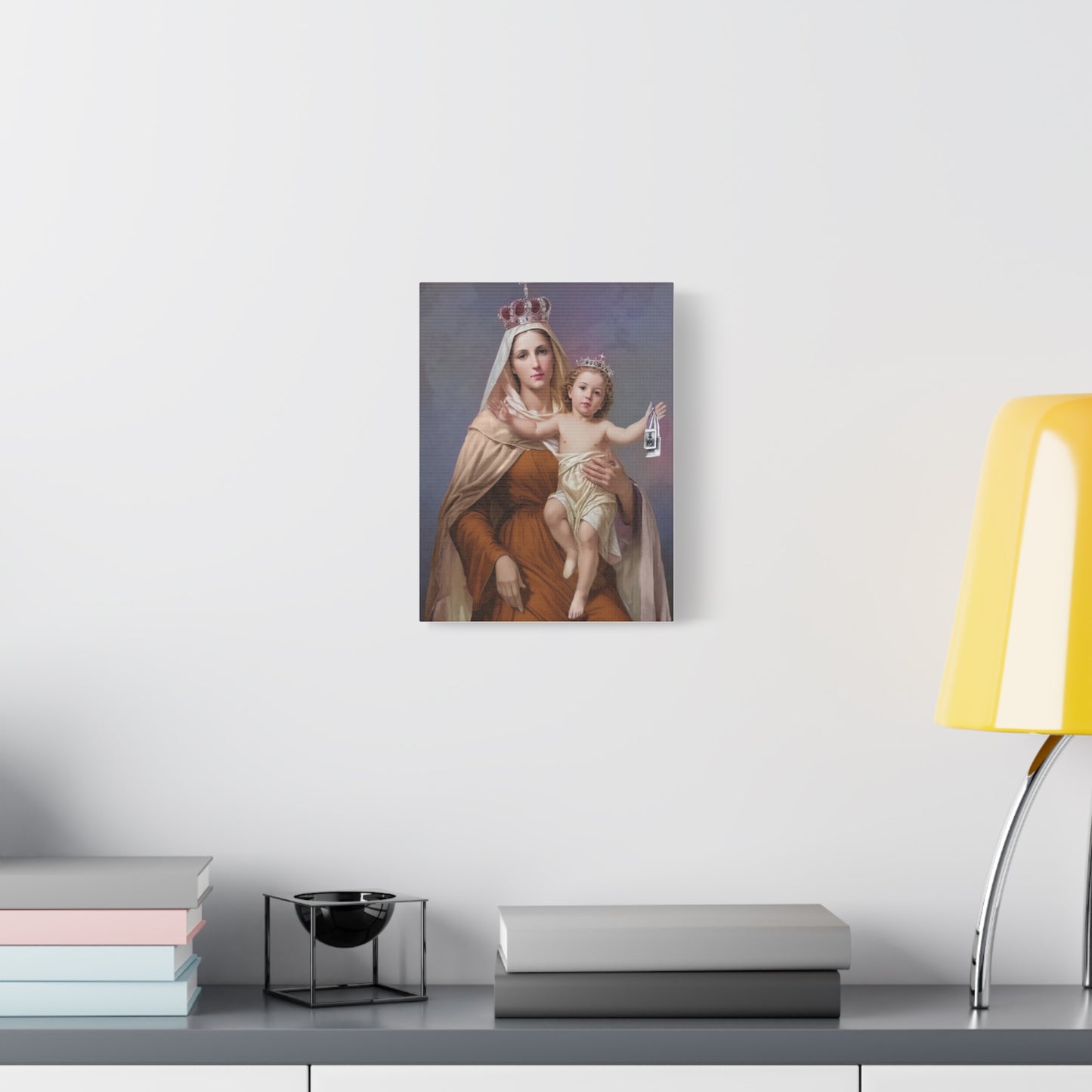 Our Lady of Mount Carmel Catholic Canvas Wall Art, Christian Decor