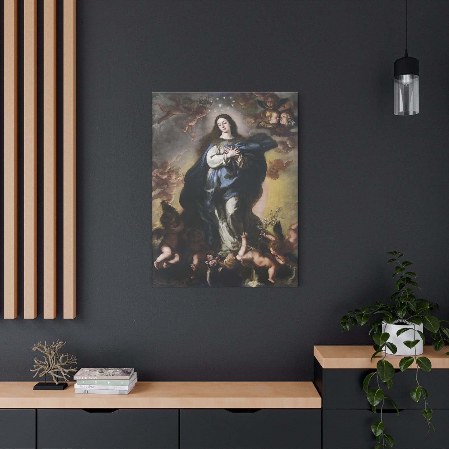 Ready To Hang - Our Lady Mother Mary Immaculate Conception Catholic Canvas Wall Art, Christian Decor